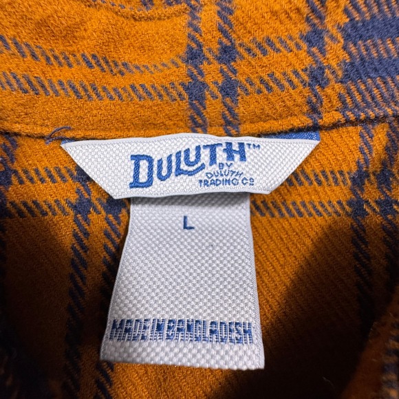 Duluth Trading Co Women Shirt Dress Large Yellow Plaid Flannel Button Back - Picture 4 of 6